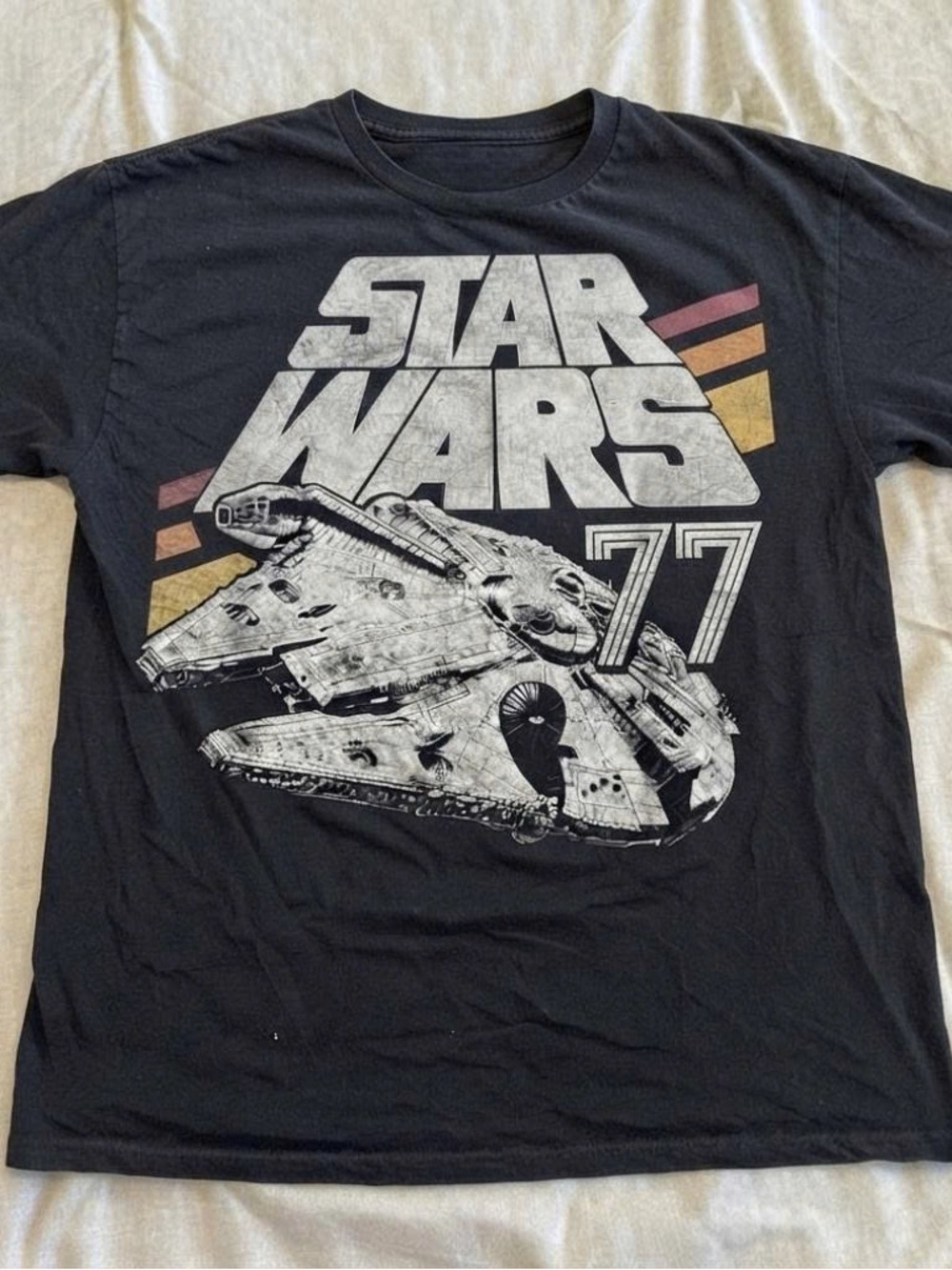 Star Wars Vintage-Style Graphic Tee - Black with Retro Accent Colors